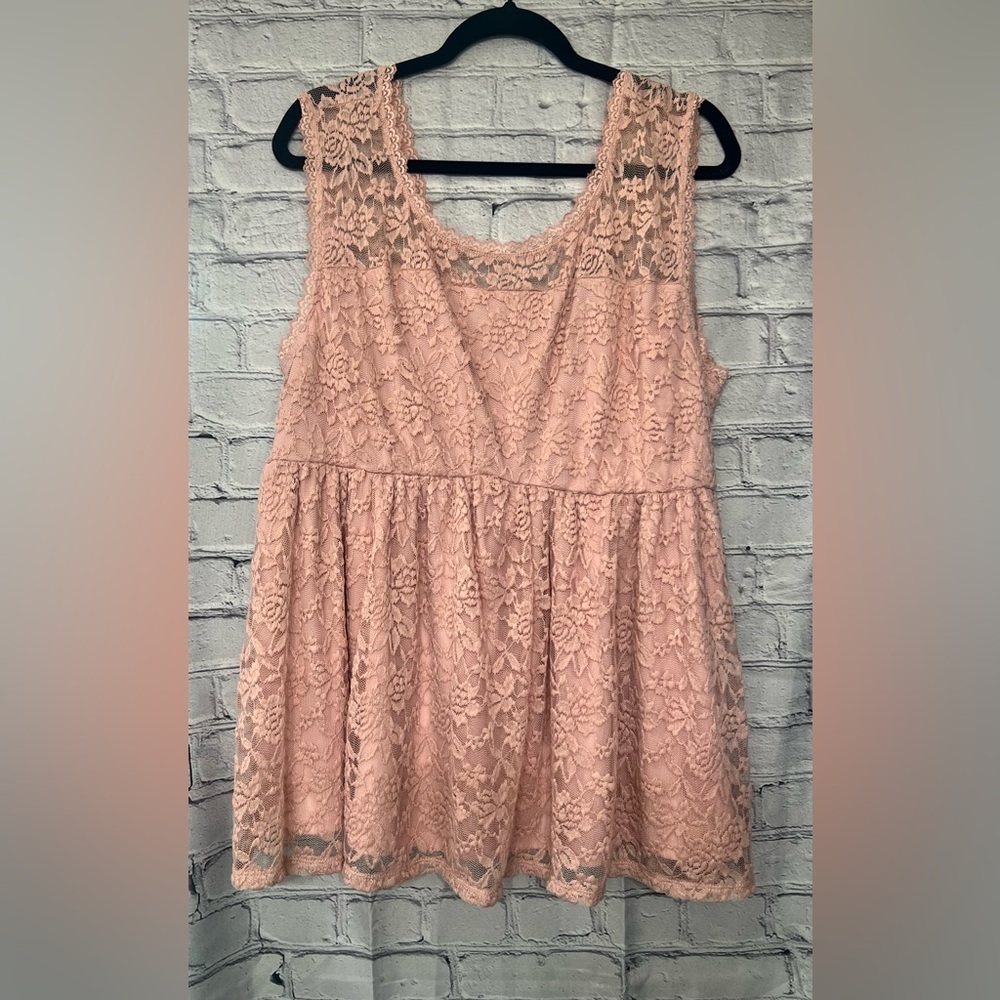 Torrid Pink Lace Tank Top Size 2